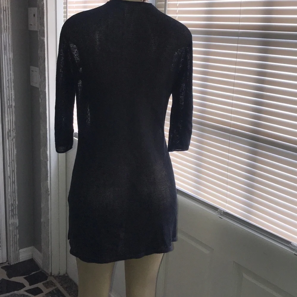 Eileen Fisher Organic linen/Tencel Open Cardigan - Picture 7 of 11